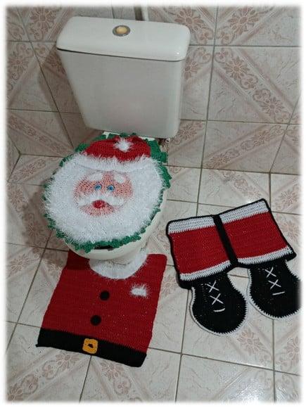 Jogo de Banheiro Papai Noel - 3 Peças