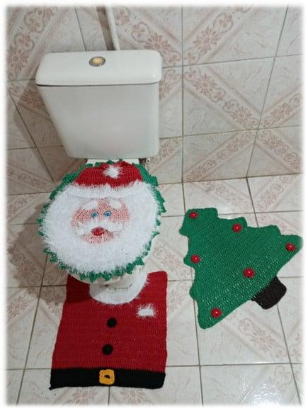 Jogo de Banheiro Papai Noel - 3 Peças