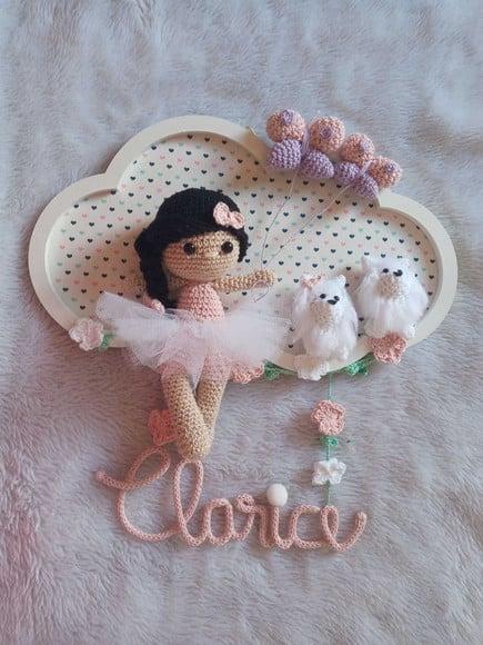 Porta Maternidade Nuvem - Boneca + Cachorrinho