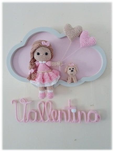 Porta Maternidade Nuvem - Boneca + Cachorrinho