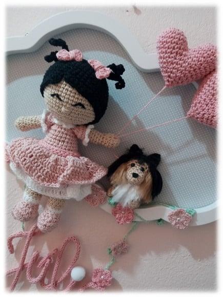 Porta Maternidade Nuvem - Boneca + Cachorrinho
