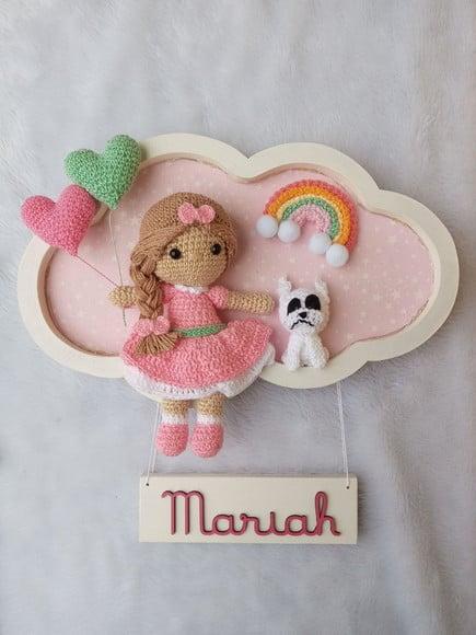 Porta Maternidade Nuvem - Boneca com Led