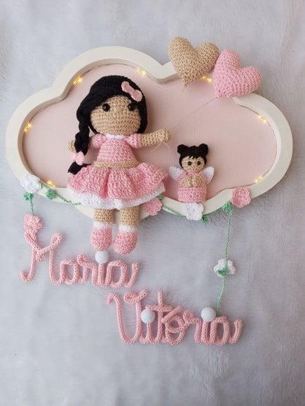 Porta Maternidade Nuvem - Boneca com Led