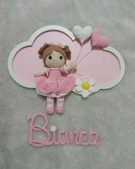 Porta Maternidade Nuvem -boneca Flor