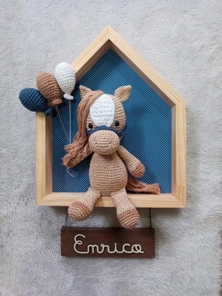 Quadro Decorativo Amigurumi Cavalo