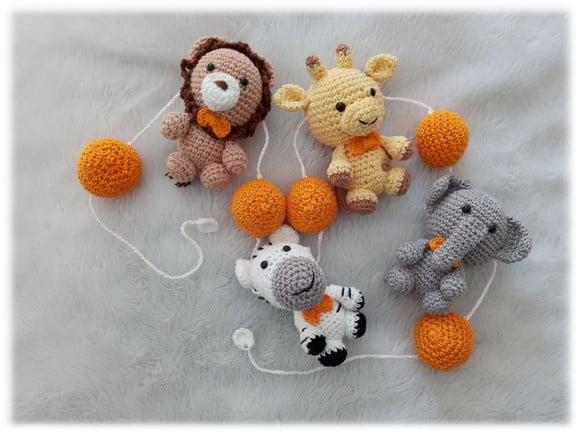 Varal Safari Baby Em Amigurumi