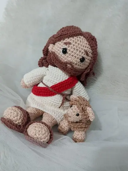 Amigurumi Jesus com Ovelhinha