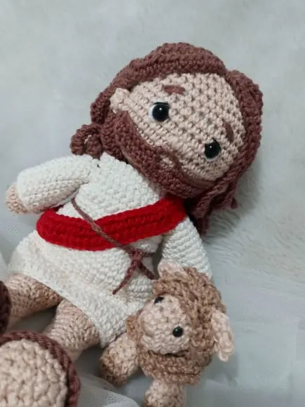 Amigurumi Jesus com Ovelhinha
