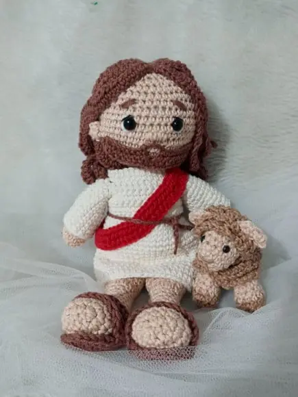 Amigurumi Jesus com Ovelhinha