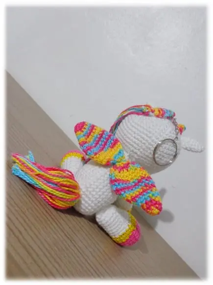 Chaveiro Unicónio Amigurumi