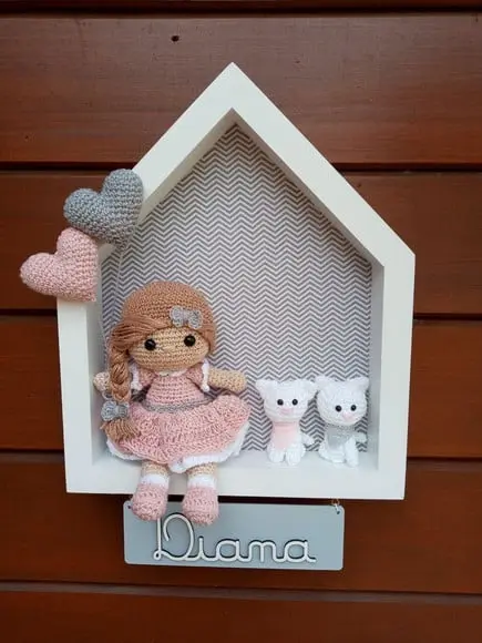Porta Maternidade Casinha - Boneca + Gatinhos