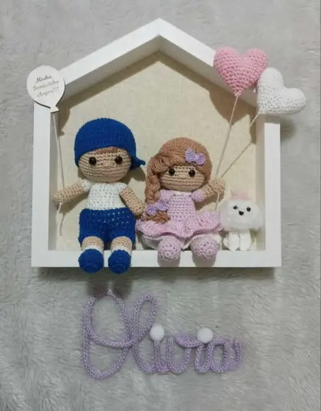 Porta Maternidade Casinha - Irmãos