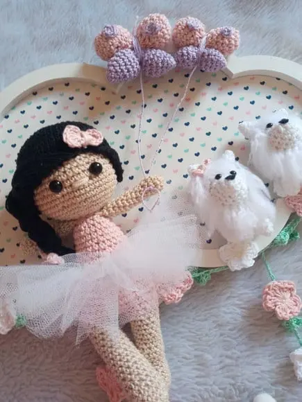 Porta Maternidade Nuvem - Boneca + Cachorrinho