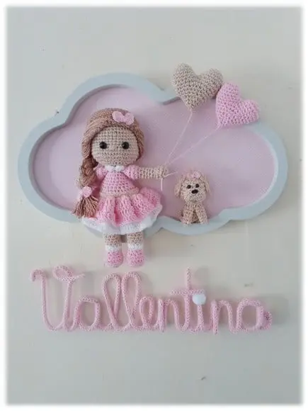 Porta Maternidade Nuvem - Boneca + Cachorrinho
