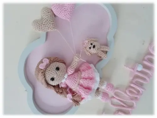 Porta Maternidade Nuvem - Boneca + Cachorrinho