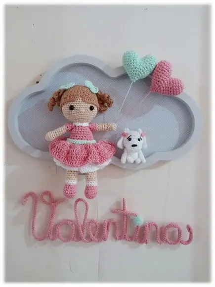 Porta Maternidade Nuvem - Boneca + Cachorrinho