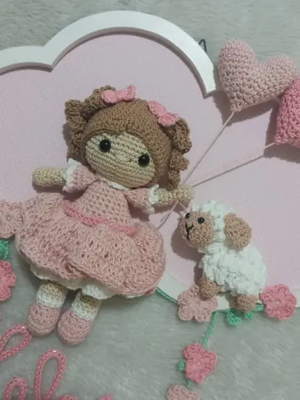 Porta Maternidade Nuvem - Boneca + Ovelhinha