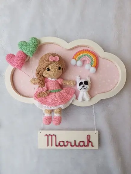 Porta Maternidade Nuvem - Boneca com Led