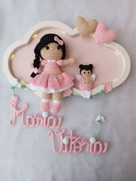 Porta Maternidade Nuvem - Boneca com Led