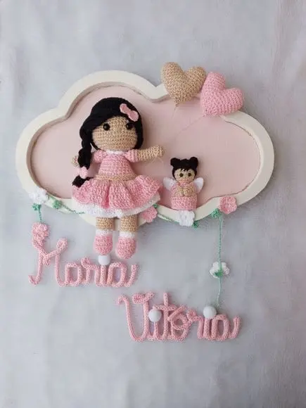 Porta Maternidade Nuvem - Boneca com Led