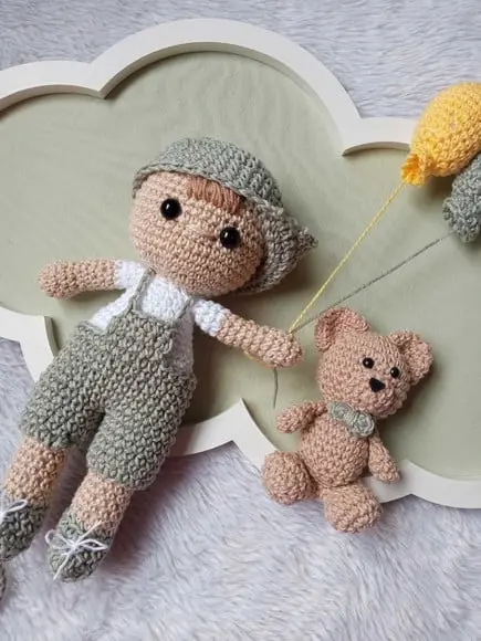 Porta Maternidade Nuvem - Menino + Ursinho