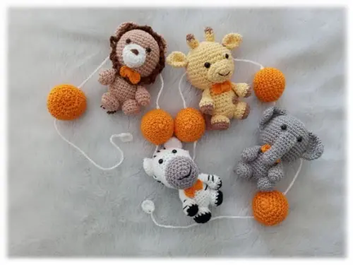 Varal Safari Baby Em Amigurumi