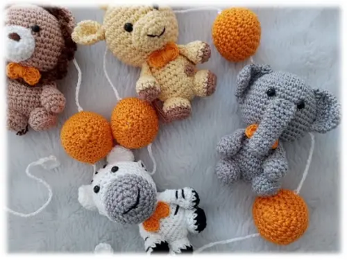 Varal Safari Baby Em Amigurumi