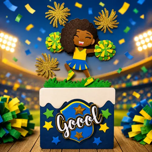Arquivo  Digital Topo  de bolo Torcedora Copa do Mundo