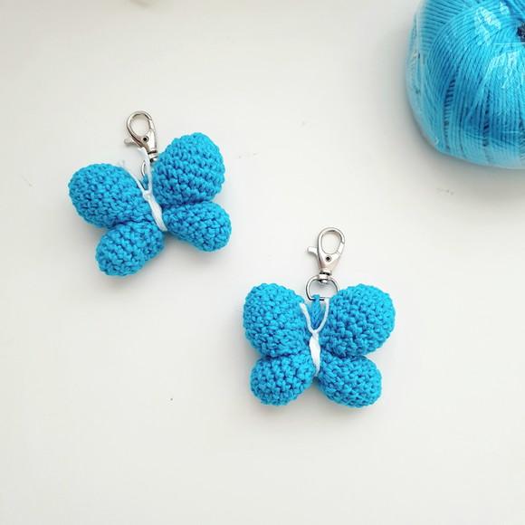 Chaveirinho Borboleta Amigurumi