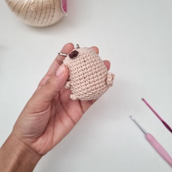 Chaveiro Cachorro Pug Amigurumi