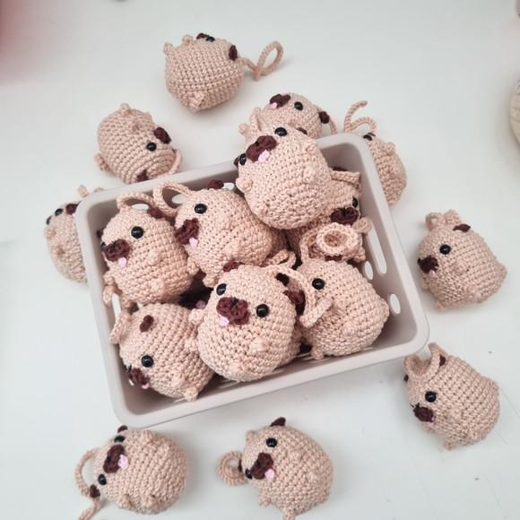 Chaveiro Cachorro Pug Amigurumi