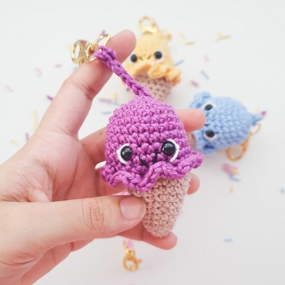Chaveiro Sorvete Amigurumi