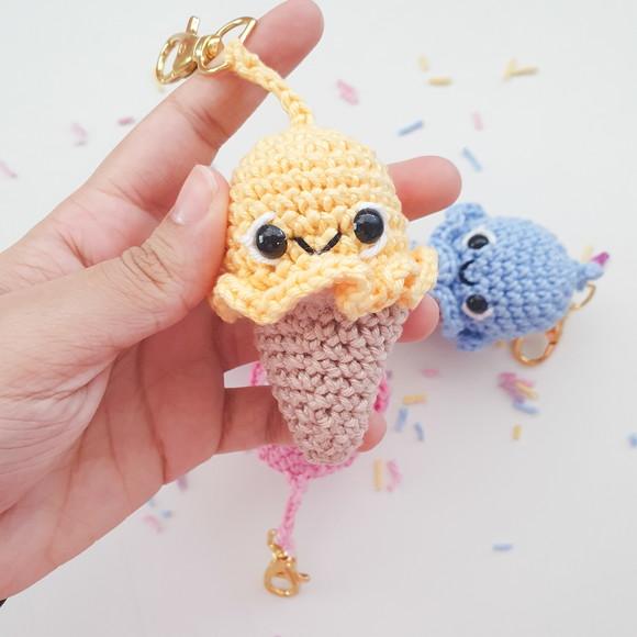 Chaveiro Sorvete Amigurumi