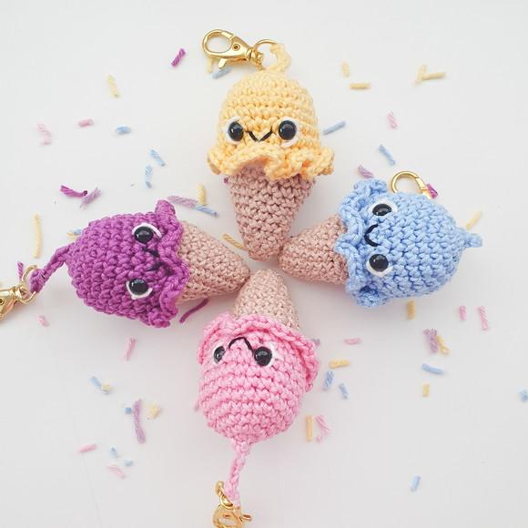 Chaveiro Sorvete Amigurumi