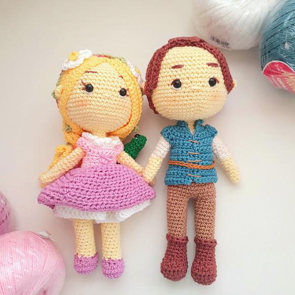 Rapunzel e Flyn Rider Amigurumi