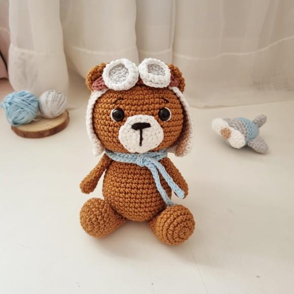 Ursinho Aviador Amigurumi