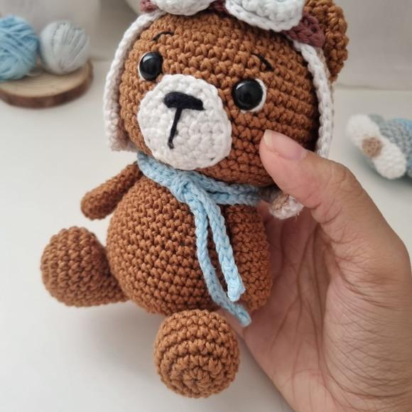 Ursinho Aviador Amigurumi