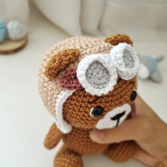 Ursinho Aviador Amigurumi