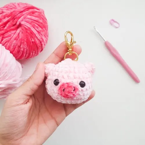 Chaveiro Amigurumi Porquinho