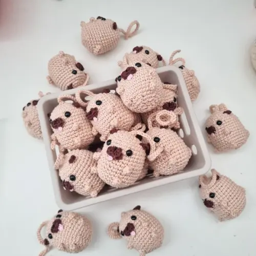 Chaveiro Cachorro Pug Amigurumi