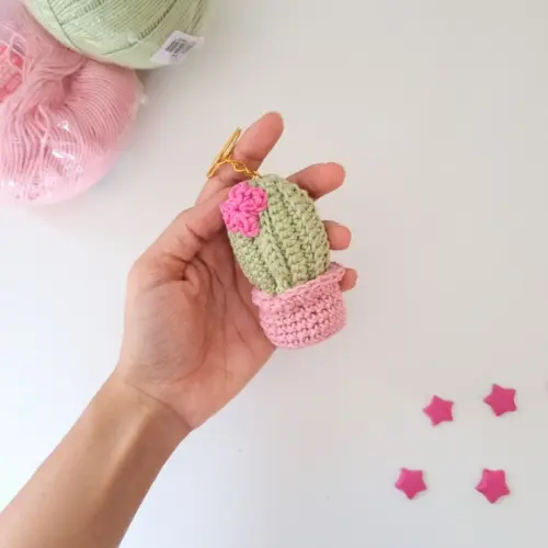 Chaveiro Cactus Amigurumi