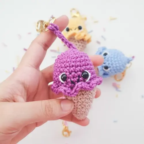 Chaveiro Sorvete Amigurumi