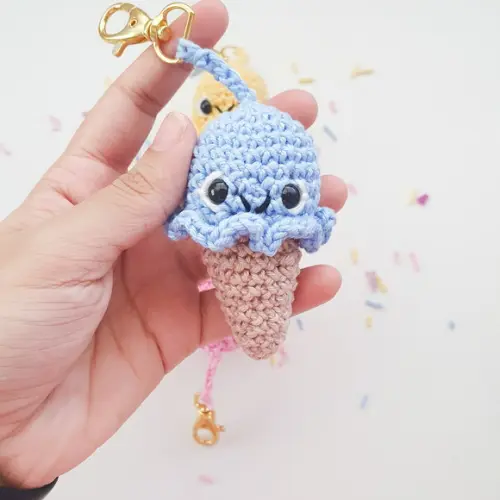 Chaveiro Sorvete Amigurumi