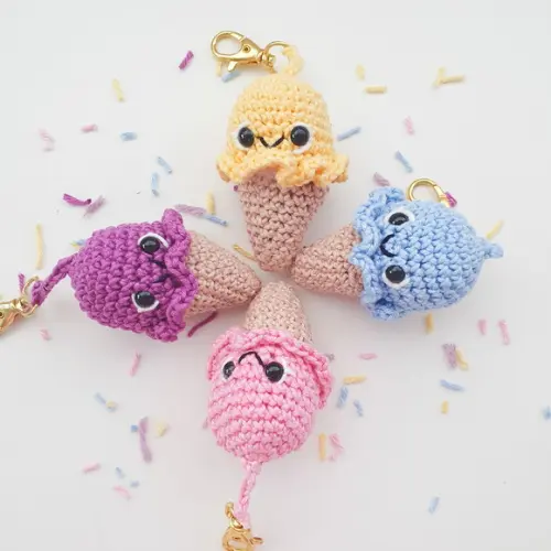Chaveiro Sorvete Amigurumi