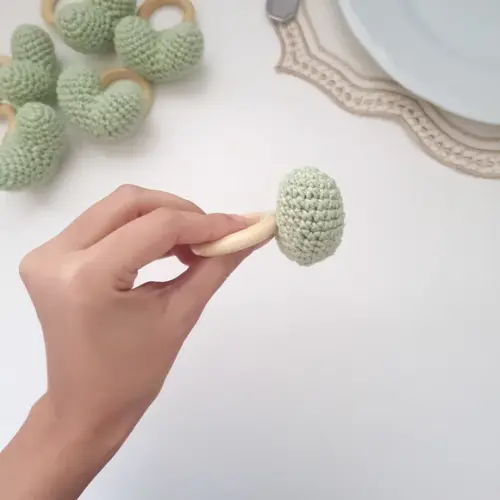 Porta Guardanapo Coração Amigurumi
