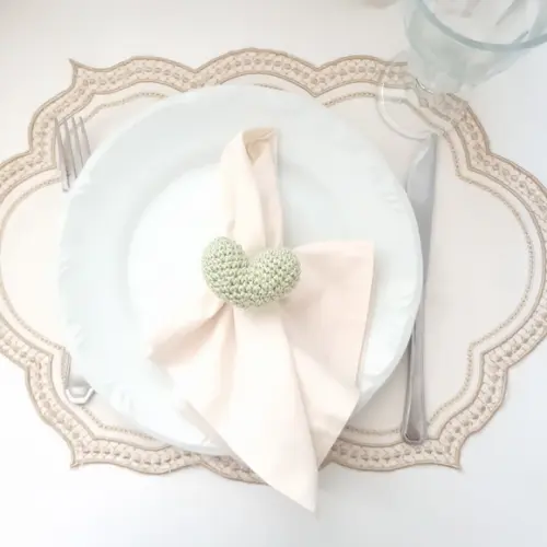Porta Guardanapo Coração Amigurumi
