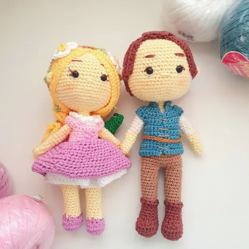 Rapunzel e Flyn Rider Amigurumi