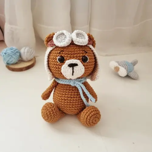 Ursinho Aviador Amigurumi