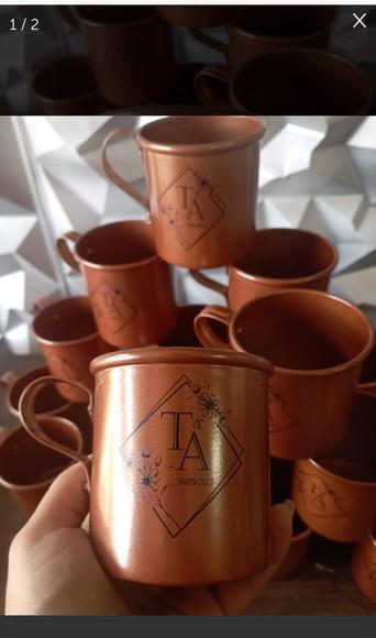 100 Canecas Moscow Mule Cobre Alumínio Personalizadas 350ml