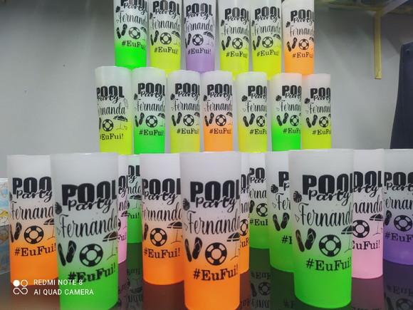 30 Copos Long Drink Acrílico 350ml Jateado Degradê